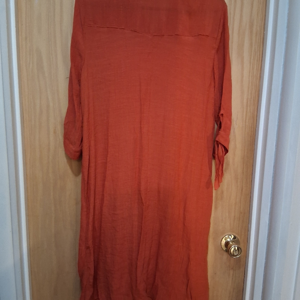 Mlle Gabrielle Vibrant Orange Shirt Dress Size XL - Picture 3 of 3